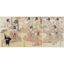 Utagawa Toyokuni I: Women with Performing Monkeys - Museum of Fine Arts