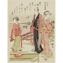 Hosoda Eishi: Couple Visiting Takanawa - Museum of Fine Arts