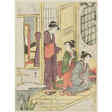 Hosoda Eishi: Women on Veranda - Museum of Fine Arts