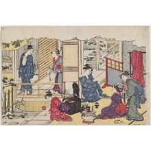 Torii Kiyonaga: First Bath of the New Year (Yudono hajime), from the album Saishiki mitsu no asa (Colors of the Triple Dawn) - Museum of Fine Arts