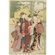 勝川春潮: Women Imitating the Seven Sages of the Bamboo Grove - ボストン美術館