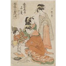 Eishosai Choki: The Ide Jewel River: ? of the Aka-Tsutaya, from the series Six Jewel Rivers in the Pleasure Quarters (Seirô Mu Tamagawa) - Museum of Fine Arts