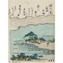 歌川豊広: Night Rain at Karasaki (Karasaki yau), from the series Eight Views of Ômi (Ômi hakkei) - ボストン美術館