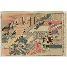 Japanischer Druck "Acts III and IV of the New Theatrical Chûshingura Prints (Shinpan yakusha chushingura, sandanme yondanme no zu)" von Utagawa Toyokuni I, 歌川豊国 (Utagawa Toyokuni I)