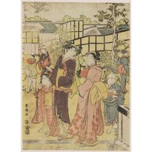 Utagawa Toyokuni I: Garden of a Teahouse - Museum of Fine Arts