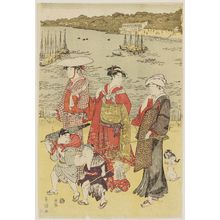 Utagawa Toyokuni I: Women Walking on Beach - Museum of Fine Arts