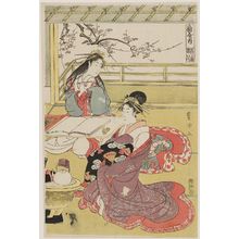Utagawa Toyokuni I: Courtesans of the Ôgiya: Hanaôgi and Takigawa - Museum of Fine Arts