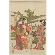 Utagawa Toyokuni I: Garden of the Bird-and-flower Teahouse (Kachô chaya) - Museum of Fine Arts