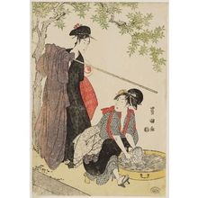 歌川豊国: Women Washing Clothing - ボストン美術館