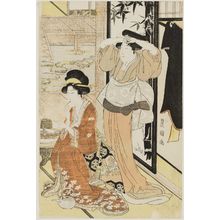 歌川豊国: Two Women in Front of a Screen - ボストン美術館