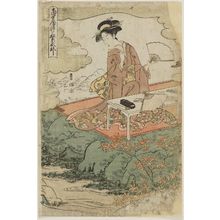 歌川豊国: A Modern Version of Lady Murasaki (Tôsei yatsushi Murasaki Shikibu), from a triptych - ボストン美術館