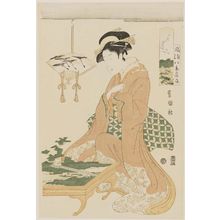 Utagawa Toyokuni I, 歌川豊国 (Utagawa Toyokuni I)による浮世絵「Descending Geese (Rakugan), from the series Fashionable Eight Views (Fûryû hakkei)」