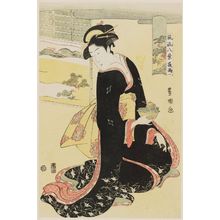 Utagawa Toyokuni I: Night Rain (Yau), from the series Fashionable Eight Views (Fûryû hakkei) - Museum of Fine Arts