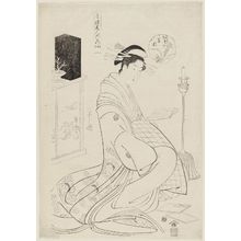 細田栄之: Wakana of the Matsubaya, from the series Beauties of the Yoshiwara as Six Floral Immortals (Seirô bijin Rokkasen) - ボストン美術館
