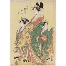 Hosoda Eishi: Yosooi of the Matsubaya, kamuro Tomeki and Nioi - Museum of Fine Arts