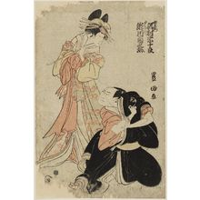 歌川豊国: Actors Sawamura Sôjûrô as Iemon and Segawa Kikunojô as Yûgiri - ボストン美術館