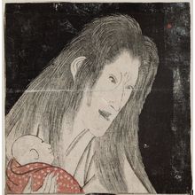 Utagawa Toyokuni I: Actor Onoe Matsusuke as a female ghost, cut from a sheet showing Matsusuke in various roles - Museum of Fine Arts