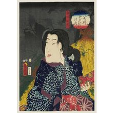 Utagawa Kunisada II: Actor Segawa Rokô V as the Evil Woman (Dokufu) Funamushi, from the series The Book of the Eight Dog Heroes (Hakkenden inu no sôshi no uchi) - Museum of Fine Arts