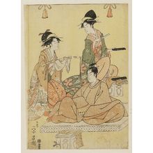 鳥高斎栄昌: A Parody of the Adulthood Ceremony of Lord Narihira (Narihira ason hatsu kanmuri yatsushi) - ボストン美術館