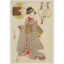 Utagawa Toyokuni I: Parrot Komachi (Ômu Komachi), from the series Modern Girls as the Seven Komachi (Imayô musume Nana Komachi) - Museum of Fine Arts