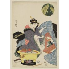 歌川豊国: Woman by a Kotatsu, from the series Five Beautiful Women (Gonin bijo) - ボストン美術館