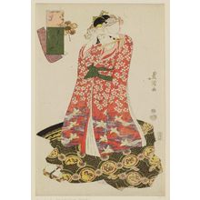 Utagawa Toyokuni I: Woman Adjusting Her Clothing, from the series Comparison of Beauties (Bijin awase) - Museum of Fine Arts