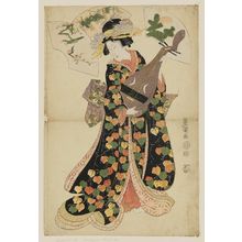 歌川豊国: Woman with a Biwa - ボストン美術館