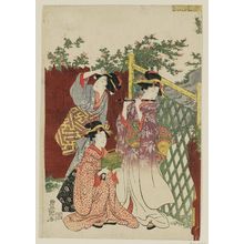 歌川豊国: Women at a Gate - ボストン美術館