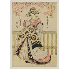 Kitagawa Utamaro: Asashima of the Daimonjiya, from the series Three Young Beauties (Waka sannin bijin soroe) - Museum of Fine Arts