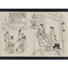 Japanese Print "Nakanochô in the Yoshiwara (Yoshiwara Nakanochô), from an untitled series of a visit to the Yoshiwara (known as Series L)" by Okumura Masanobu, 奥村政信 (Okumura Masanobu)