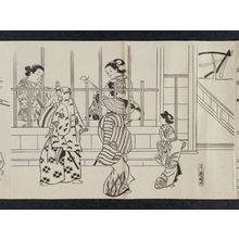 奥村政信: Yoshiwara Nichôme, from an untitled series of a visit to the Yoshiwara (known as Series L) - ボストン美術館