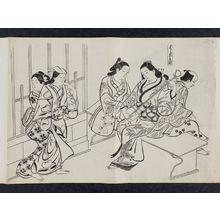 Okumura Masanobu, 奥村政信 (Okumura Masanobu)による浮世絵「Kyô-machi in the Yoshiwara (Yoshiwara Kyô-machi), from an untitled series of a visit to the Yoshiwara (known as Series L)」