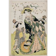 二代目鳥居清満: Karauta of the Chôjiya in Edo-machi ? chôme, kamuro Kataki and Tsumaki - ボストン美術館