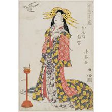 Torii Kiyomine: Wakamurasaki of the Tamaya, from the series Songs of the Four Seasons in the Pleasure Quarters (Seirô shiki no uta) - Museum of Fine Arts