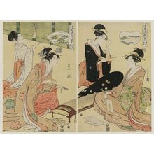 Hosoda Eishi: Returning Sails at Suma (Suma kihan), from the series Eight Views of Genji in the Floating World (Ukiyo Genji hakkei) - Museum of Fine Arts