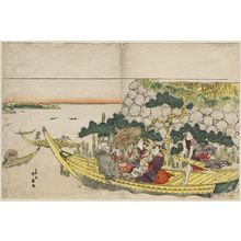勝川春好: Passengers on a Boat Excursion - ボストン美術館