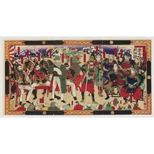 歌川国利: Japanese Military Exploits, Past and Present, Related to Korea (Dai Nihon kokon Bukôkyô) - ボストン美術館
