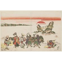 Utagawa Kunitora: Travelers at Futami-ga-ura - Museum of Fine Arts