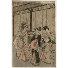 勝川春好: Women Walking by the Shirokiya - ボストン美術館