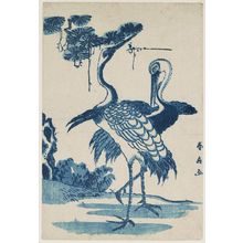 Katsukawa Shunko: Cranes and Pine Tree - Museum of Fine Arts