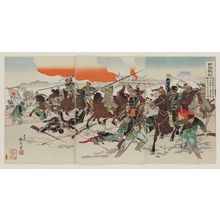 Itô Seisai: Russo Japanese War Report: Our Cavalry Scouts Clashed with 600 Enemy Cavalry Outside Nanmon at Chongju [Jap. Teishu/Ch. Dingzhou] After a Desperate Fight Our Forces Occupied Chongju Putting the Enemy to Flight - ボストン美術館
