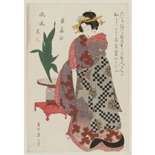 Kikugawa Eizan: from the series Fashionable Beauties Matched with Flower Arrangements (Fûryû bijin hana awase) - Museum of Fine Arts