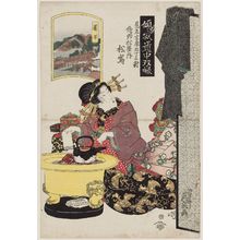 Keisai Eisen: Fujisawa: Matsushima of the Sano-Matsuya, from the series A Tôkaidô Board Game of Courtesans: Fifty-three Pairings in the Yoshiwara (Keisei dôchû sugoroku/Mitate Yoshiwara gojûsan tsui [no uchi]) - Museum of Fine Arts
