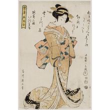 Kikugawa Eizan: Courtesan of the Itsu?ya in Mikuni, Echizen Province, from the series Comparisons of Representative Customs (Tatoegusa fûzoku awase) - Museum of Fine Arts