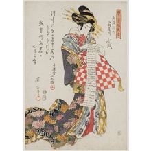 菊川英山: Nanakoshi of the Ôgiya, in Shinmachi in Osaka, from the series Comparisons of Representative Customs (Tatoegusa fûzoku awase) - ボストン美術館