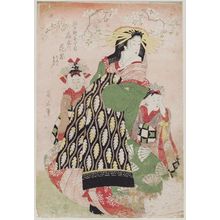 菊川英山: Hanamado of the Ôgiya in Edo-machi Itchome, kamuro Chieda and Saeda - ボストン美術館