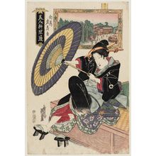 Keisai Eisen, 渓斉英泉 (Keisai Eisen)による浮世絵「The Musashiya at Mukôjima (Mukôjim Musashiya), from the series A Guide to Beauties and Restaurants (Bijin ryôri tsû)」