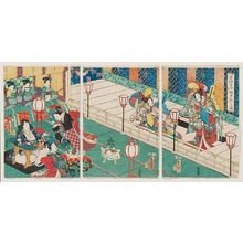 Utagawa Kunisada: A Modern Version of the Male Dance of the Shirabyôshi Dancers (Shirabyôshi imayô otokomai no zu) - Museum of Fine Arts