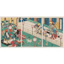 Japanese Print "A Modern Version of the Male Dance of the Shirabyôshi Dancers (Shirabyôshi imayô otokomai no zu)" by Utagawa Kunisada, 歌川国貞 (Utagawa Kunisada I (Toyokuni III))