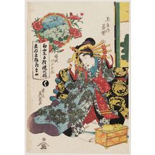 渓斉英泉: Asuka Hill (Asukayama): Wakamurasaki of the Tamaya, from the series Courtesans for Compass Points in Edo (Keisei Edo hôkaku) - ボストン美術館